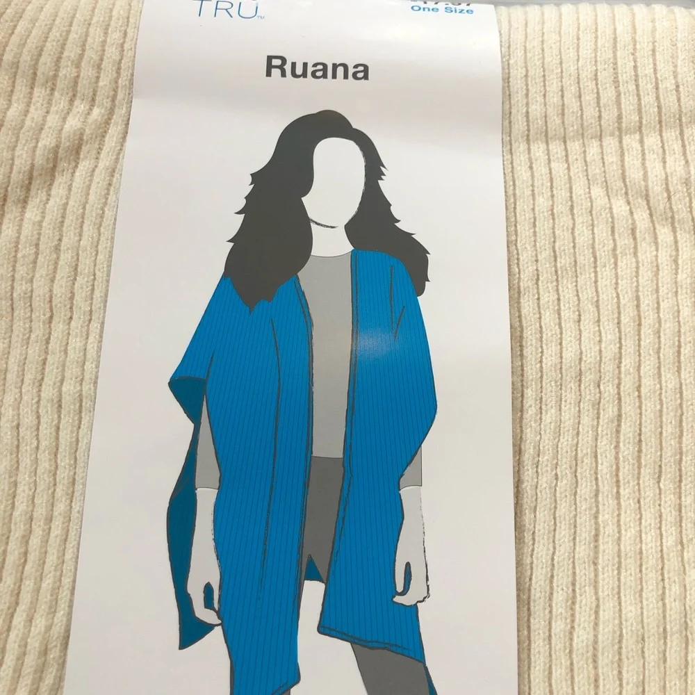 🌺🌼NWT Time and Tru Ruana Ribbed Multi-Wear Wrap - Picture 2 of 8